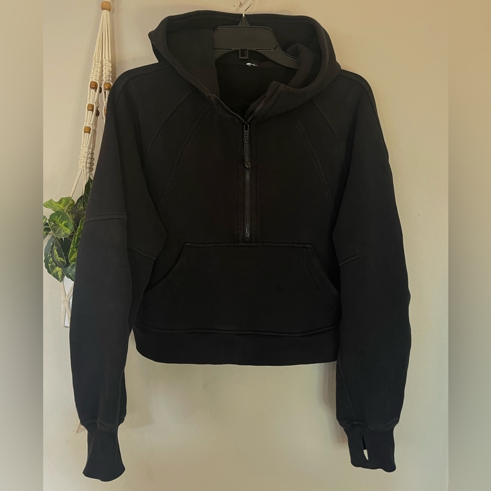 Scuba Oversized Half-Zip Hoodie. Black.‎ Size L/XL  EUC - Picture 6 of 6